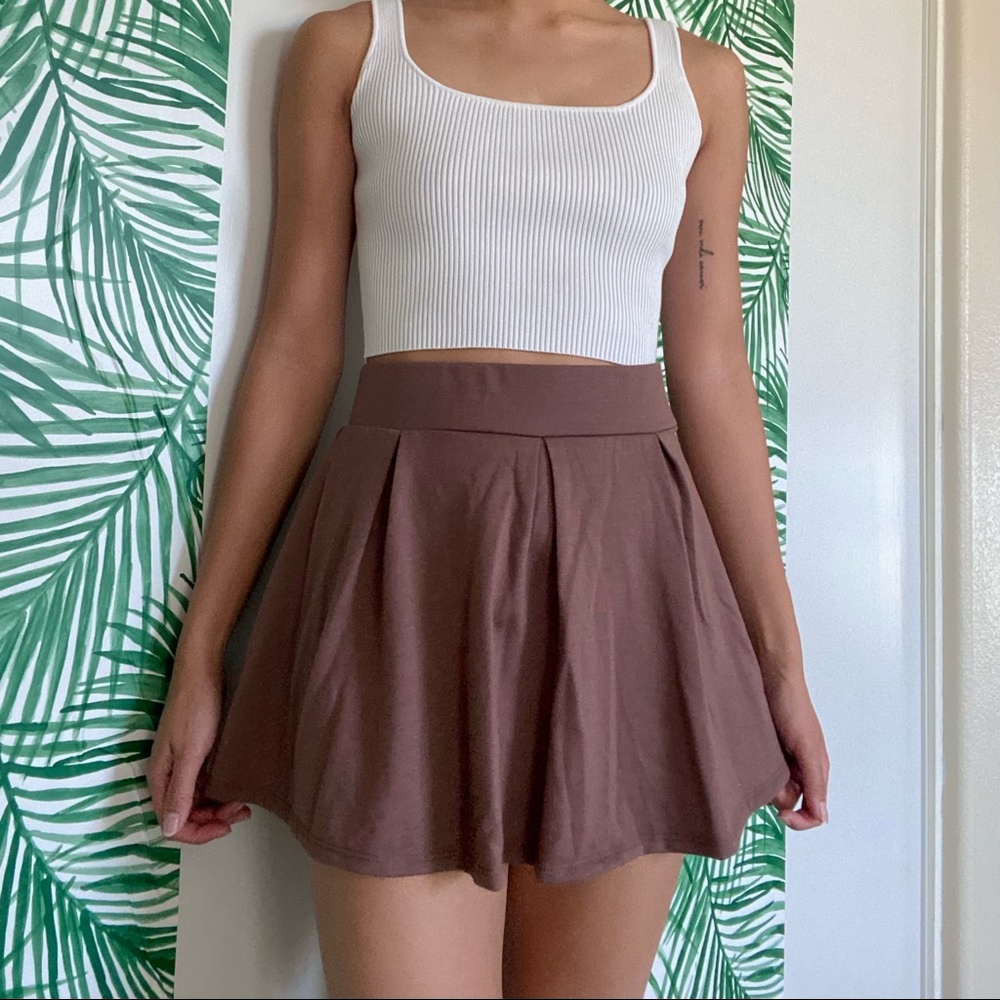 Hight waisted brown active skater skort